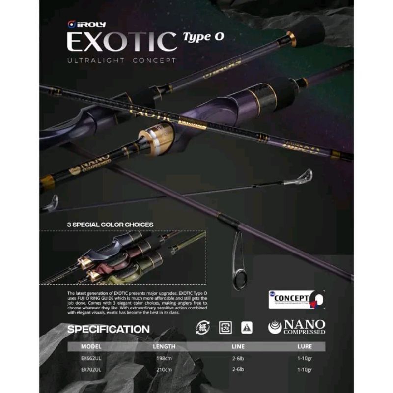 IROLY EXOTIC EX 662 DAN 702 UL SPINNING FULL FUJI