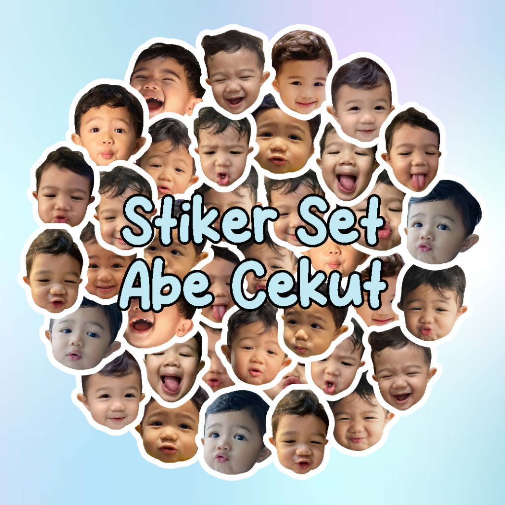 

Sticker/Stiker Set Wajah Abe Cekut Lucu