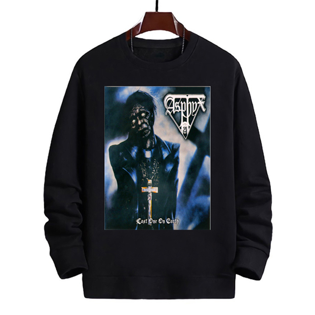 Sweater Last One on Earth Asphyx Crewneck Bahan Cotton Fleece