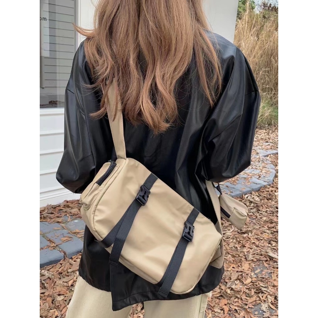 Bagvy | Tas Selempang Tas bahu Wanita Bahan Kanvas dengan Tas Kecil Kapasitas Besar