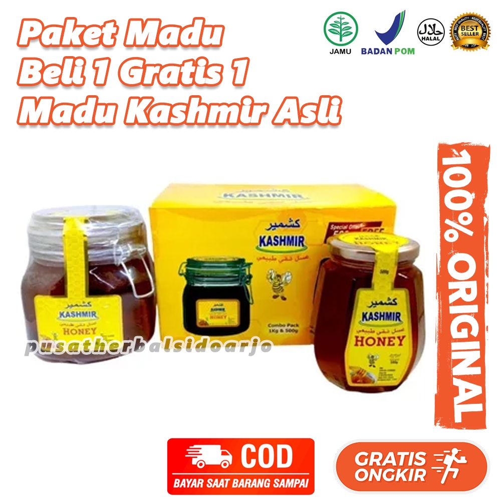Madu Kashmir Paket 1kg Free 500gr Kashmir Combo Pack 1 KG Plus 500 Gram Madu Premium Honey Import Ka