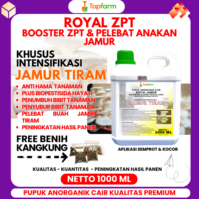 Pupuk Topfarm / Pupuk Zpt Untuk Jamur Tiram / Pupuk Jamur Tiram / Pupuk Hormon Penyubur Tanaman / Pu