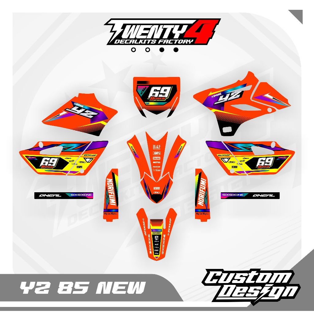 Decal Yz 85 New Full Custom Design - Decal Bebek Modif Yz 85