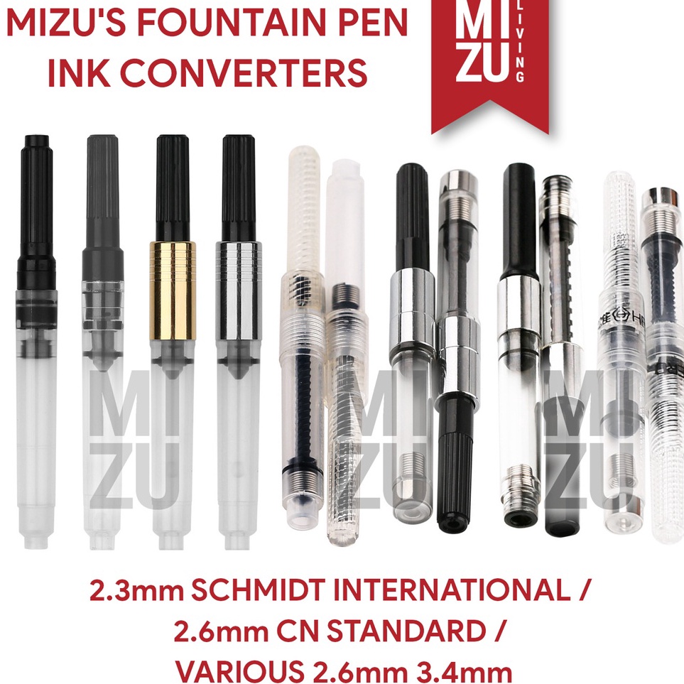 

ART J8T2 MIZU FOUNTAIN PEN INK CONVERTER SCHMIDT INTERNATIONAL 23 26 34 ETC