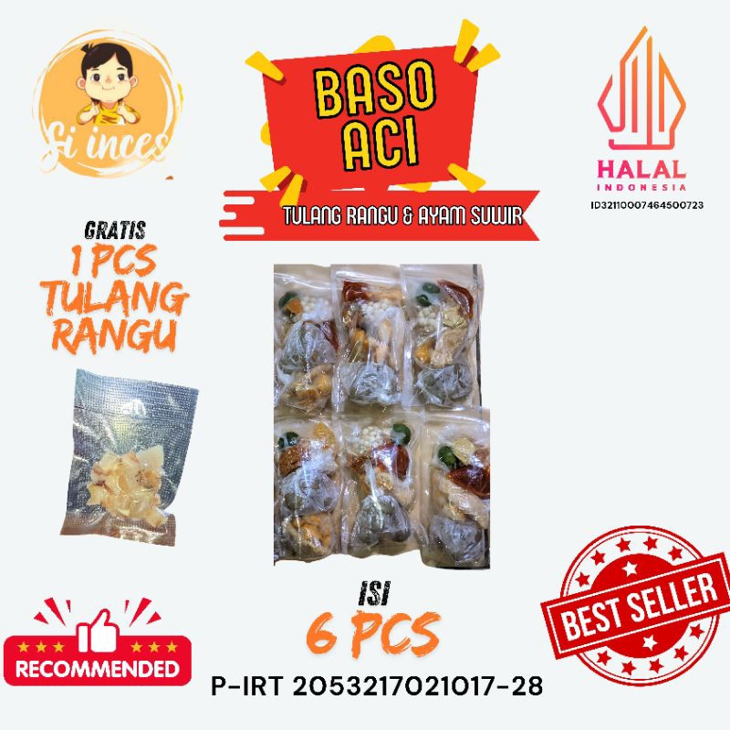 

paket baso aci isi 6 pcs harga hemat isian ayam suwir