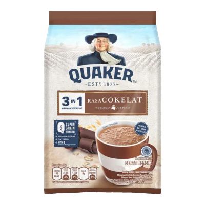 

QUAKER Oats 3 in 1 Cokelat / Vanila Bag 8 x 28 g