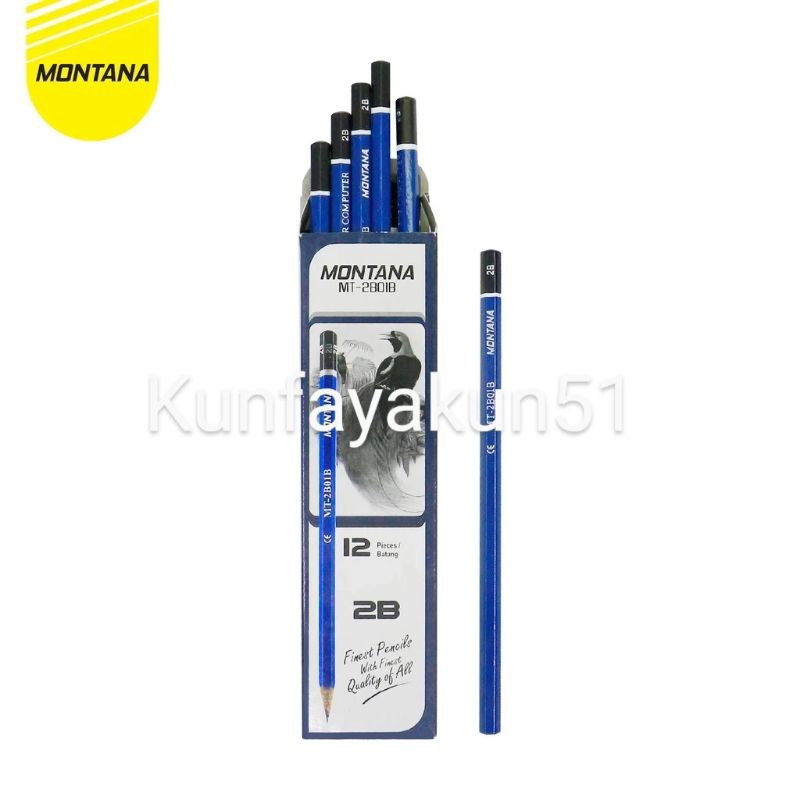 

12pcs PENGSIL 2B M2000/ MONTANA BIRU // PENGSIL MURAH 2B MONTANA