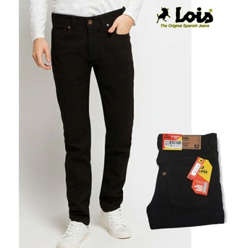 TQM84//CELANA PANJANG PRIA LOIS BLACK PEKAT (27-38 ) /LOIS STANDAR