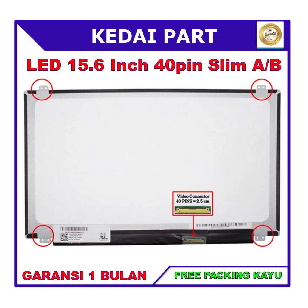 LCD LED Asus 15 Inch 15.6 Inch 40 pin Slim AB