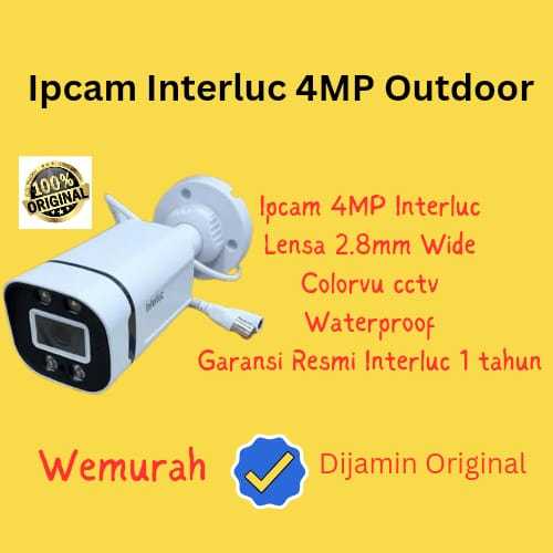 Ipcam Outdoor Colorvu 4MP Interluc - Cctv Ipcam Interluc 4MP Colorvu TU2T