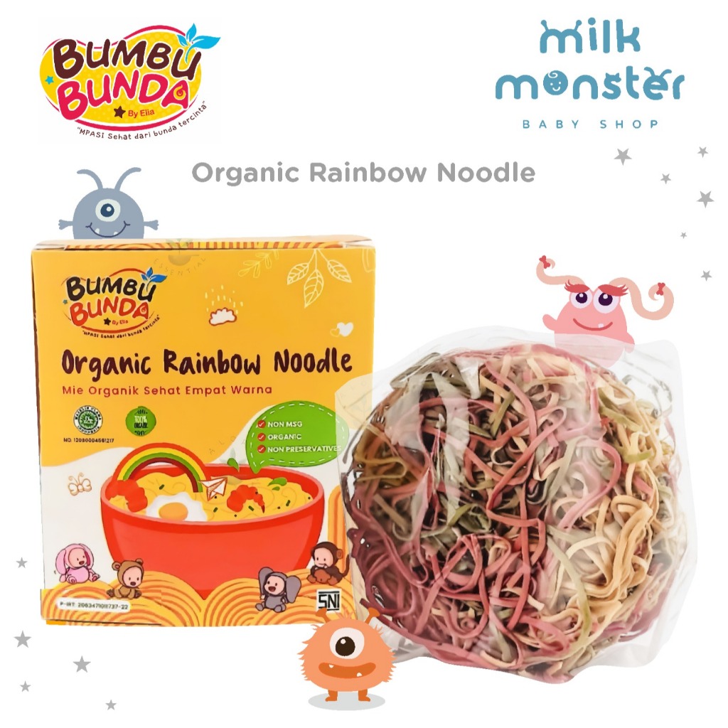 

Bumbu Bunda Elia Organic Rainbow Noodle / Mie bayi dan anak