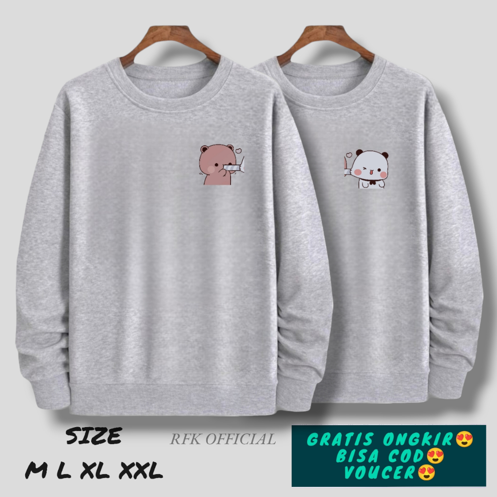 jaket couple sudah 2 jaket / jaket couple pasangan terbaru 2024 / CREWNECK couple / crewneck couple 