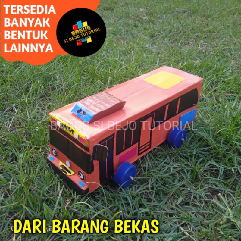 MOBIL MOBILAN BUS HEY TAYO PRAKARYA DARI KARDUS SEBAGAI TUGAS SEKOLAH