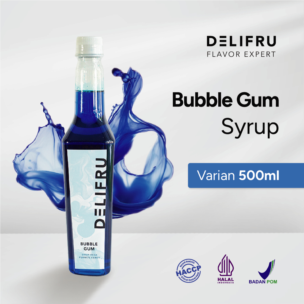 

Delifru Bubble Gum Syrup 500 ml - Sirup Permen Karet