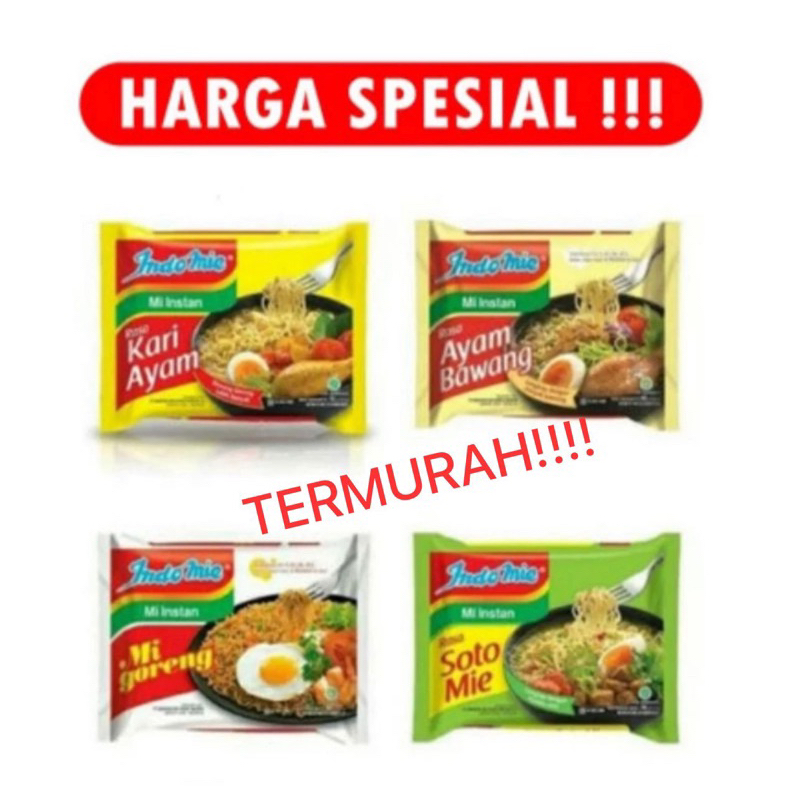 

Indomie Mie Instant Goreng, Kari, Soto, Ayam Bawang 1pcs