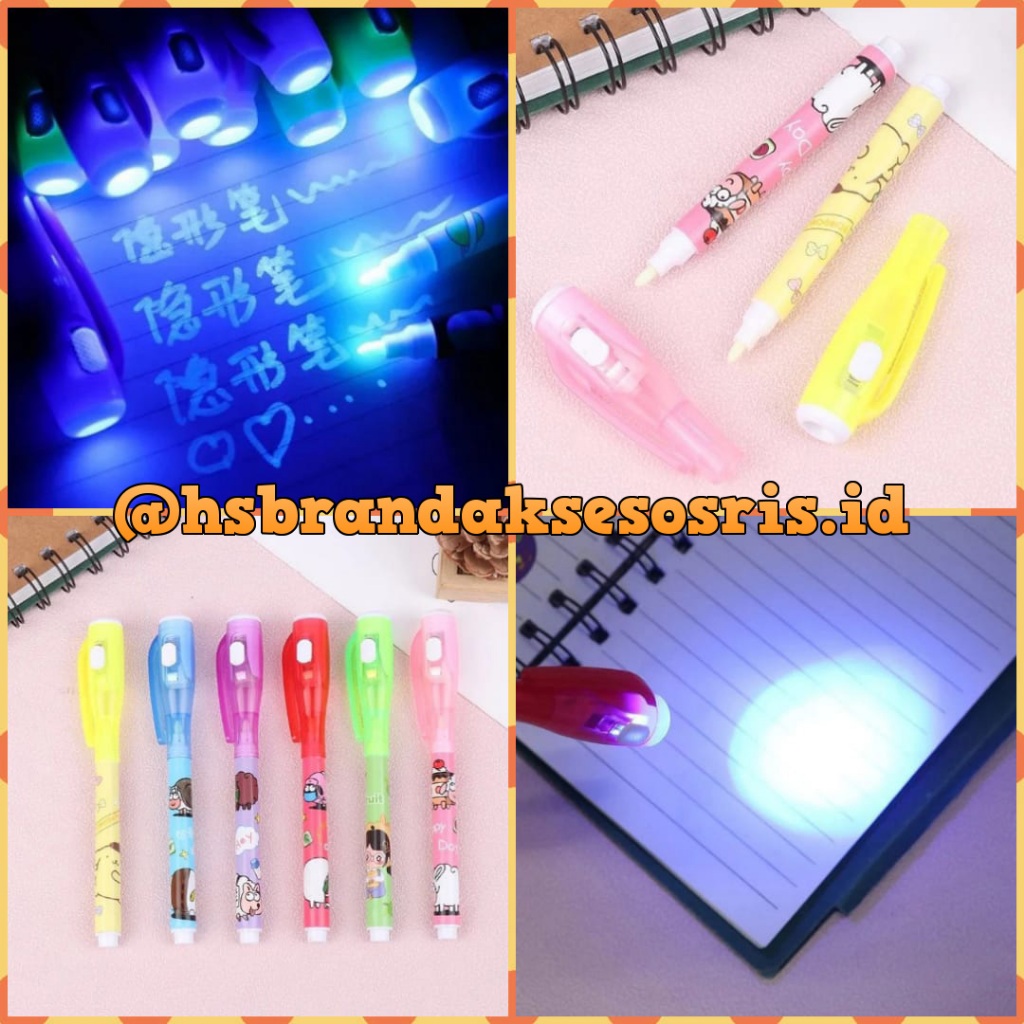 

(1SET 2PCS) PULPEN CONTEK AJAIB FREE SENTER / PENA LAMPU / INVISIBLE BALLPOINT MAGIC UV LIGHT / MGPT700