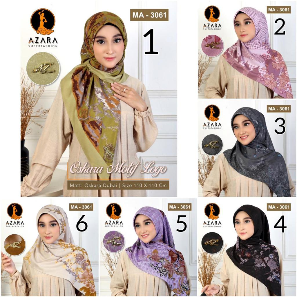Jilbab Segiempat Voal Oskara Motif LC