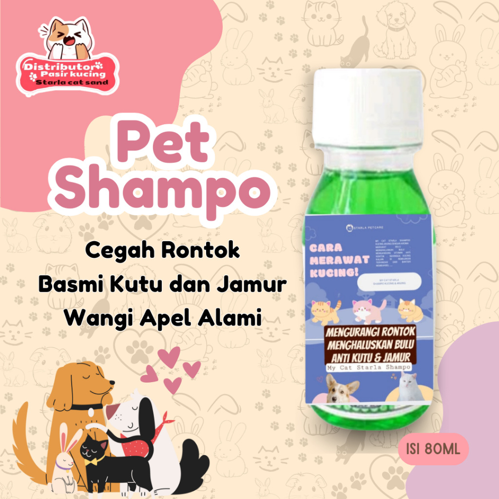 Starla Pet Shampoo Kucing Anti Kutu dan Jamur Shampoo Kucing Murah Sampo Kucing Jamur dan Kutu Aroma