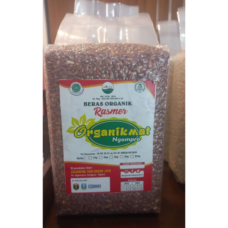 

Beras organik merah kemasan 1 kg