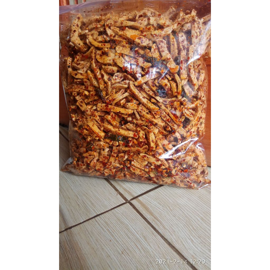 

pink Basreng pedas keripik basreng daun jeruk 1kg bumbu melimpah