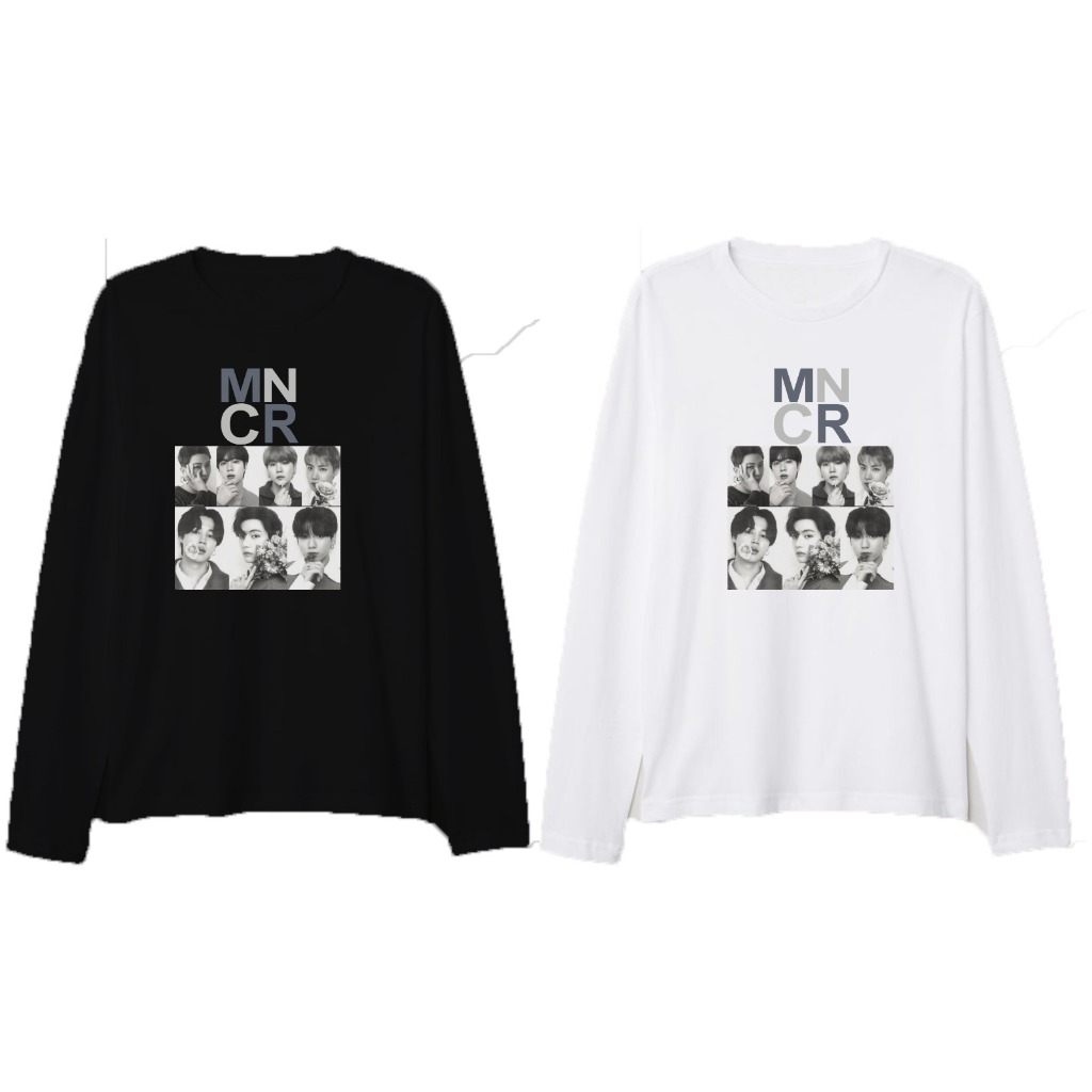 Kaos lengan panjang Bangtan MNCR FOTO 7 Member MNCR sablon depan free foto