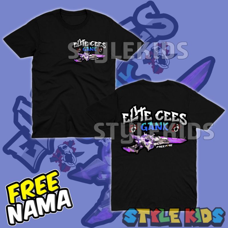 (BISA COD) FREE NAMA Kaos Anak Laki laki Perempuan Logo Elite Cees Sg Evo M1887 Free Fire T-shirt An