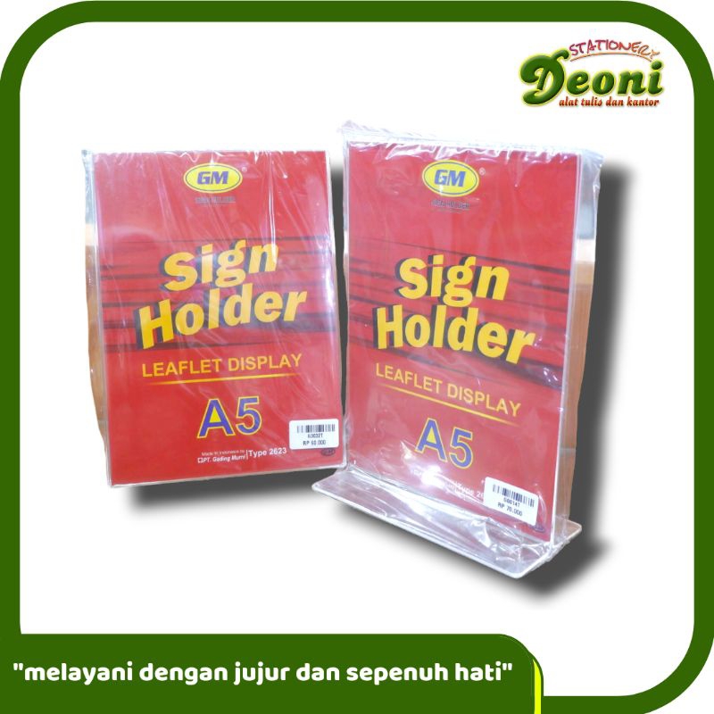 

GM Sign Holder / Leaflet Display / Papan Acrylic A5 3032/0014