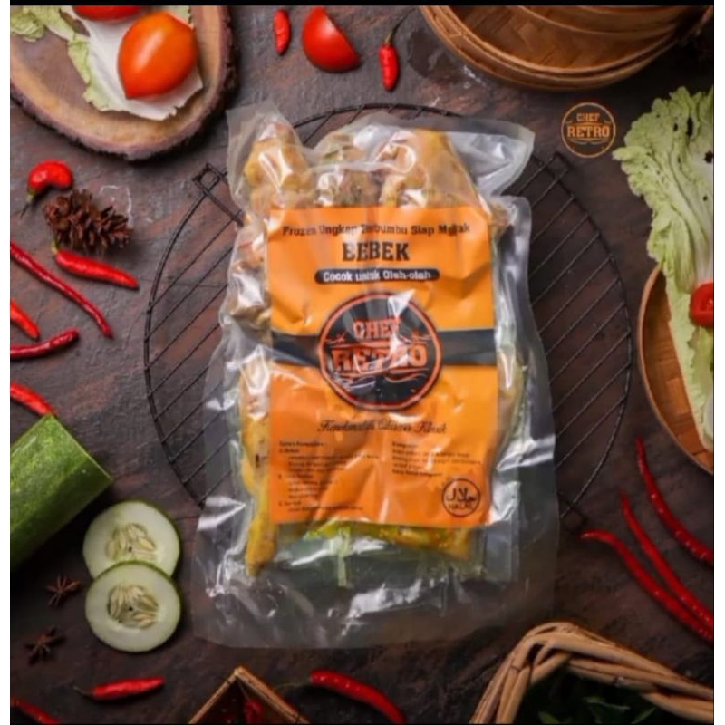 

Paket SUPER HEMAT 5 pack Bebek Ungkep Lengkap Lalapan dan Sambal ORIGINAL CHEF RETRO