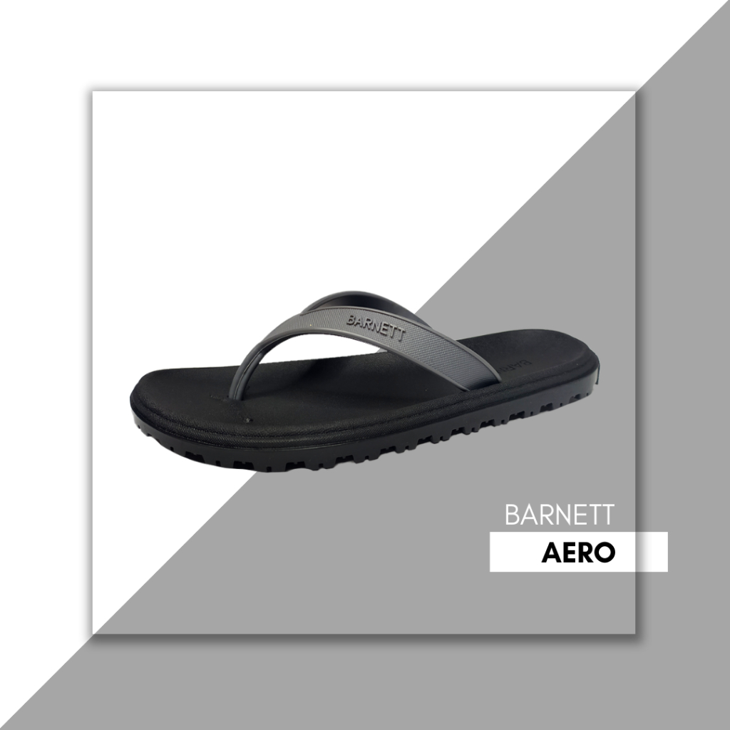 STEP - Sandal Sendal Pria Wanita Jepit Termurah Barnett Aero Dark Grey