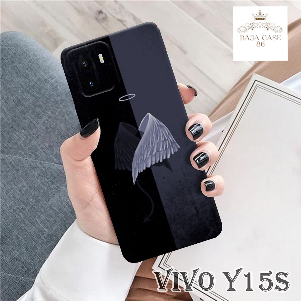 Case Vivo Y15s Terbaru - Rajacase - Casing Vivo Y15s - Motif Case Hitam Putih - Pelindung handphone 