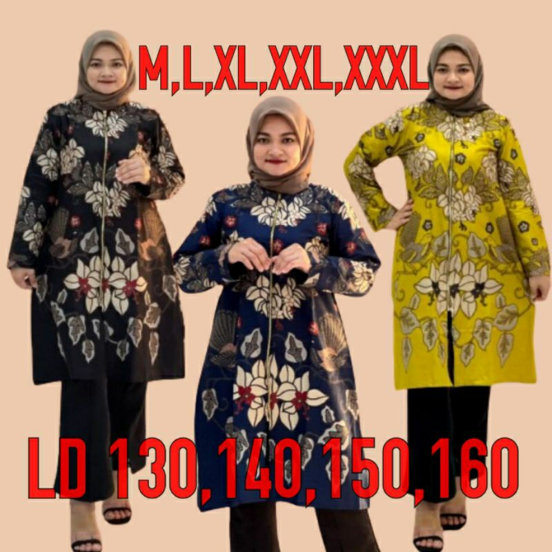 TUNIK BATIK JUMBO LD 160,150,140,130,120,XXL,XL,L,M,ATASAN BIG SIZE,ATASAN BATIK JUMBO