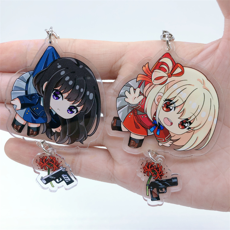 Gantungan Kunci Akrilik Anime Lycoris Recoil Transparan Keychain Gift Souvenir Hadiah Kado Figure Re