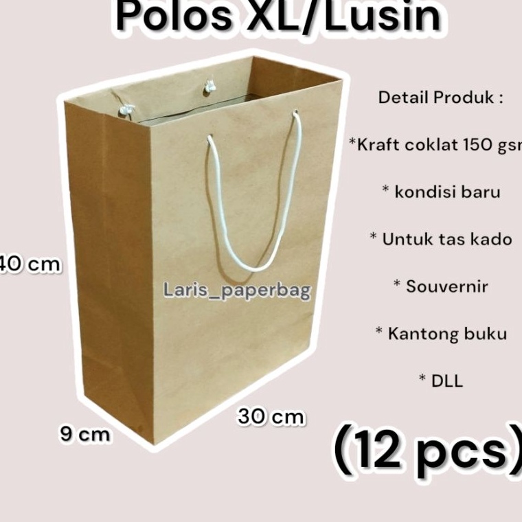 

Promo Mingguan Paper Bag Polos Coklat Jumbo XLLusin 12 pcs Ukuran 394 cm
