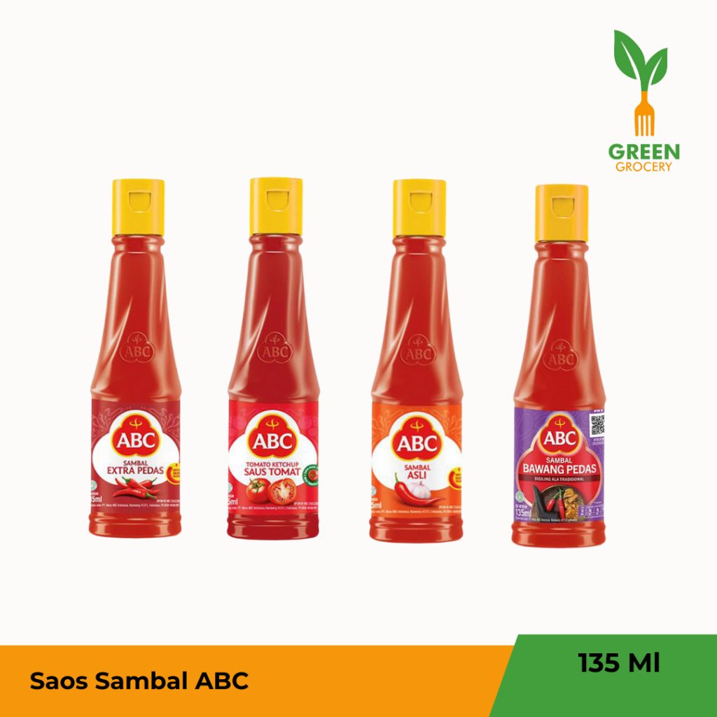 

Saus Sambal ABC 135ml Saus Tomat Sambal Asli Extra Pedas Bawang Pedas Green Grocery Padang