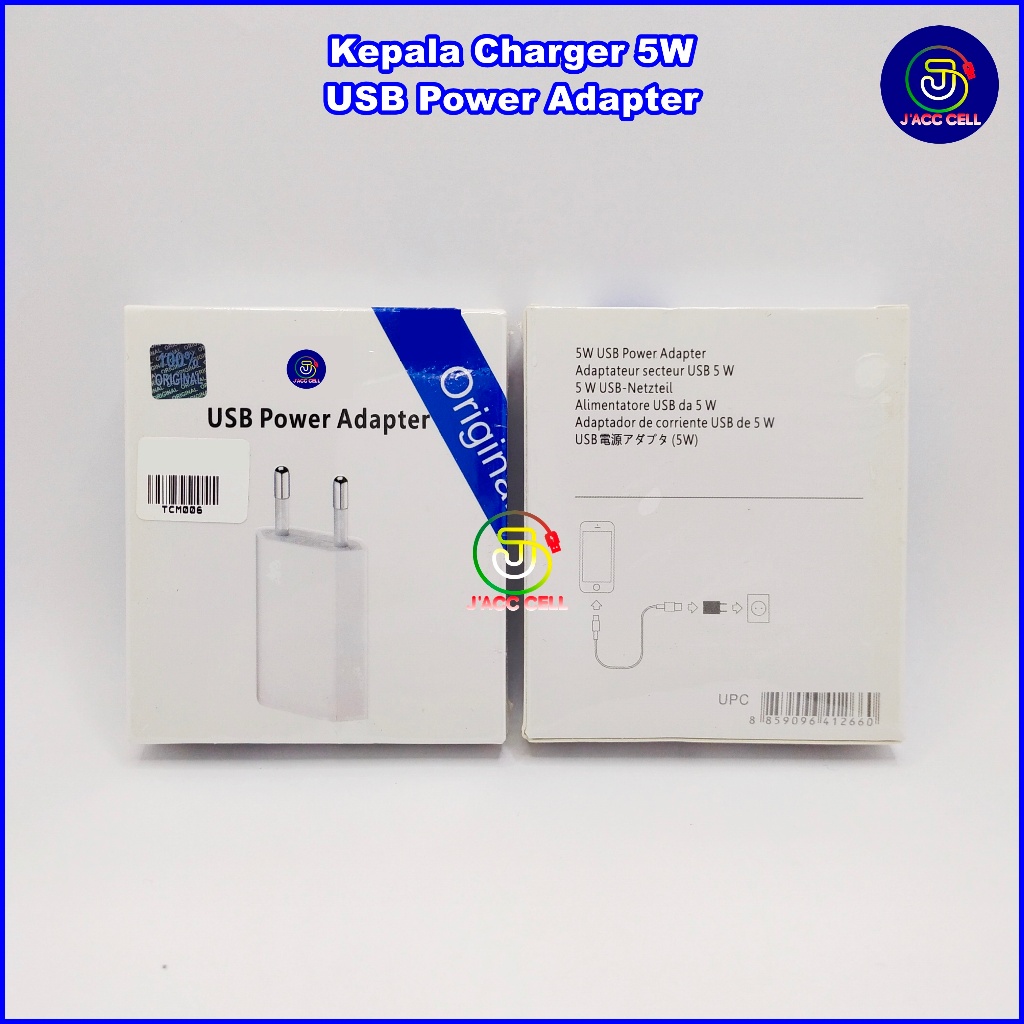 Kepala Charger Iphone 5W Batok Adaptor Casan 5 Watt For Iphone 5 6 7 8 X