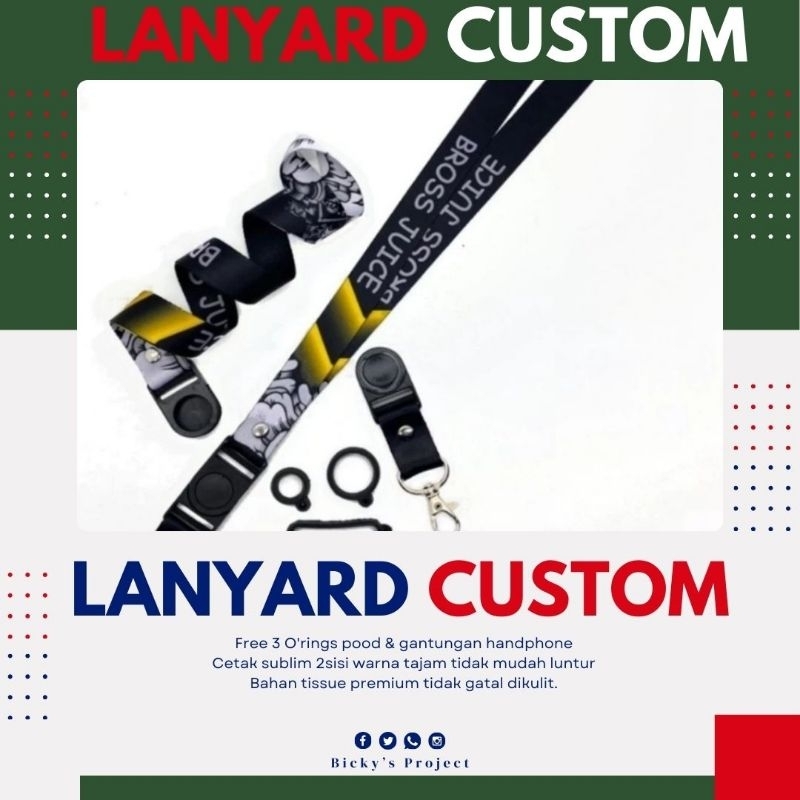 

Lanyard Bross juice free 3 O'rings // gantungan hp.