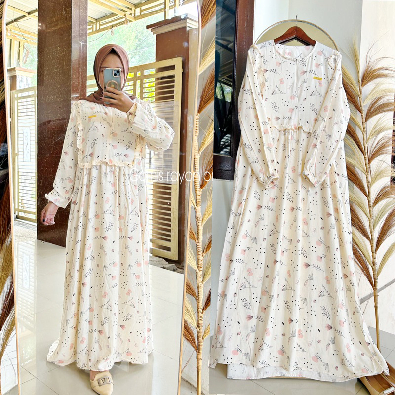 GAMIS RAYON PREMIUM // MOTIF BUNGA //GAMIS DRESS  RAYON MOTIF BUNGA SPESIAL RAYON PREMIUM