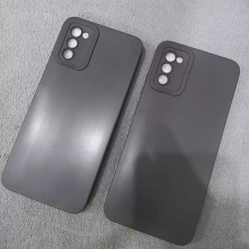 Case Silikon Hp Black Matte Polos Hitam Samsung A02S/ A03S Full Color 3D