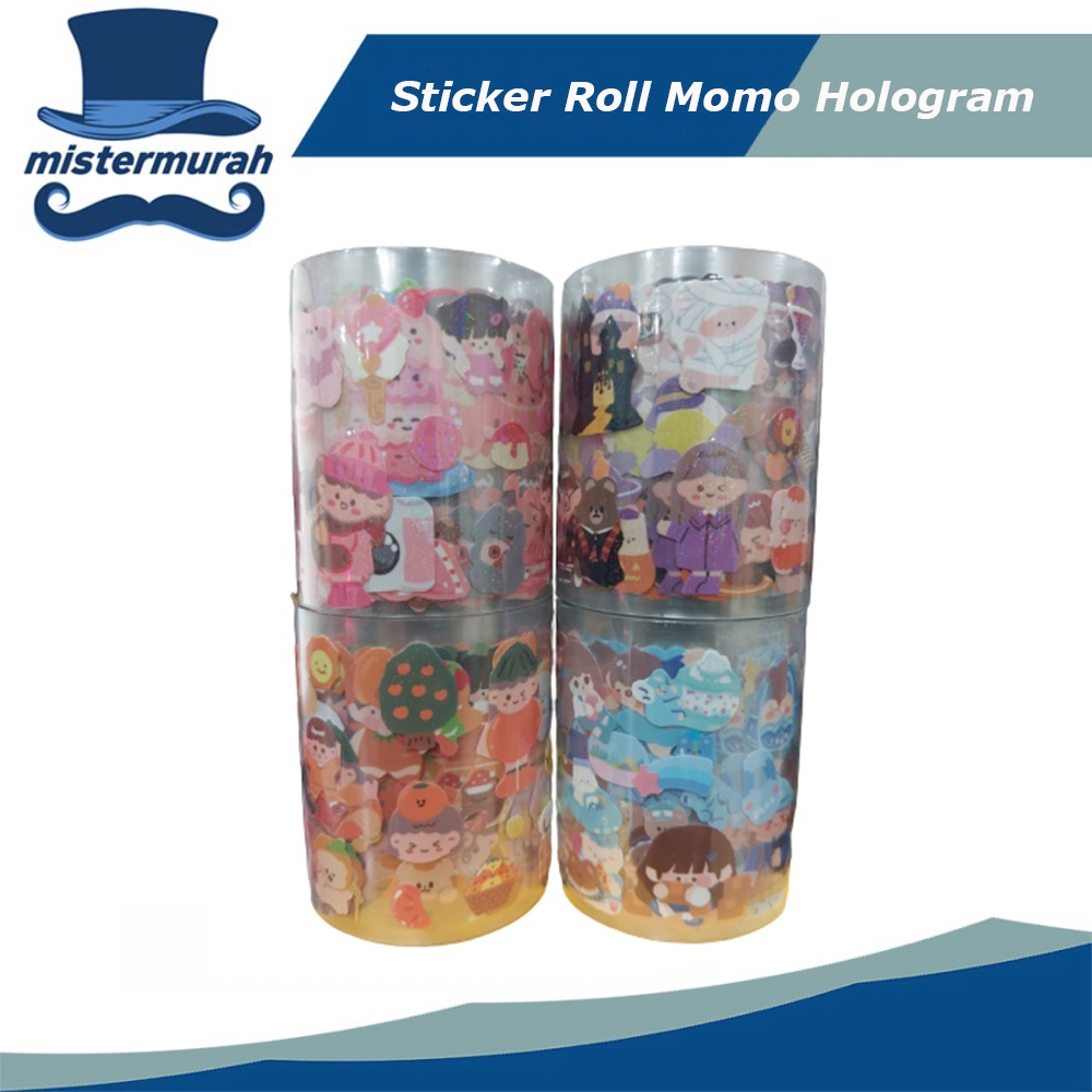 

TERUPDATE Sticker Roll Momo Hologram 5cm x 3m Sticker Lucu Momo Kartun Korea Anti Air