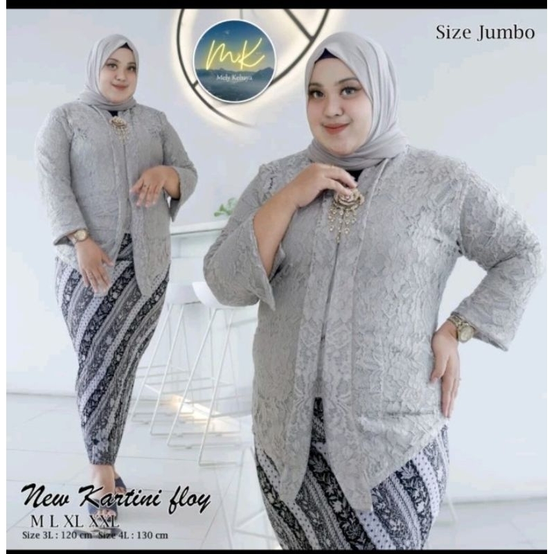 setelan kebaya jumbo LD 140 cm / kebaya floy brokat jumbo / kebaya emcim big size jumbo / kebaya flo