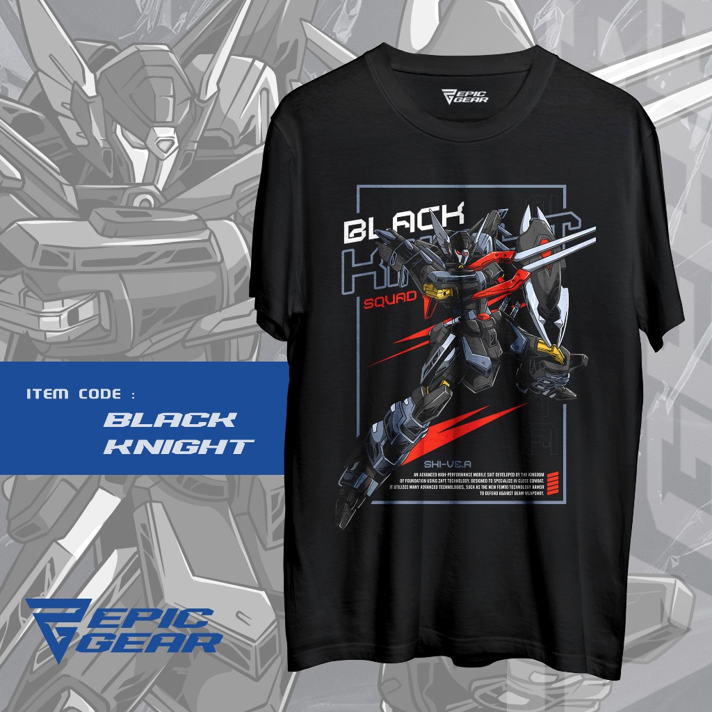 Kaos Gundam Rising Freedom - Tshirt GUNDAM BLACK KNIGHT