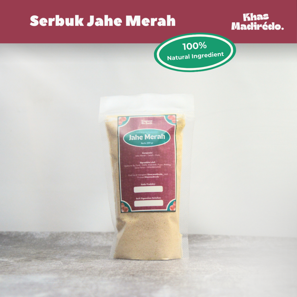 

Bubuk Jahe Merah / Red Ginger Powder - Premium Natural Ingredient - Khas Madiredo