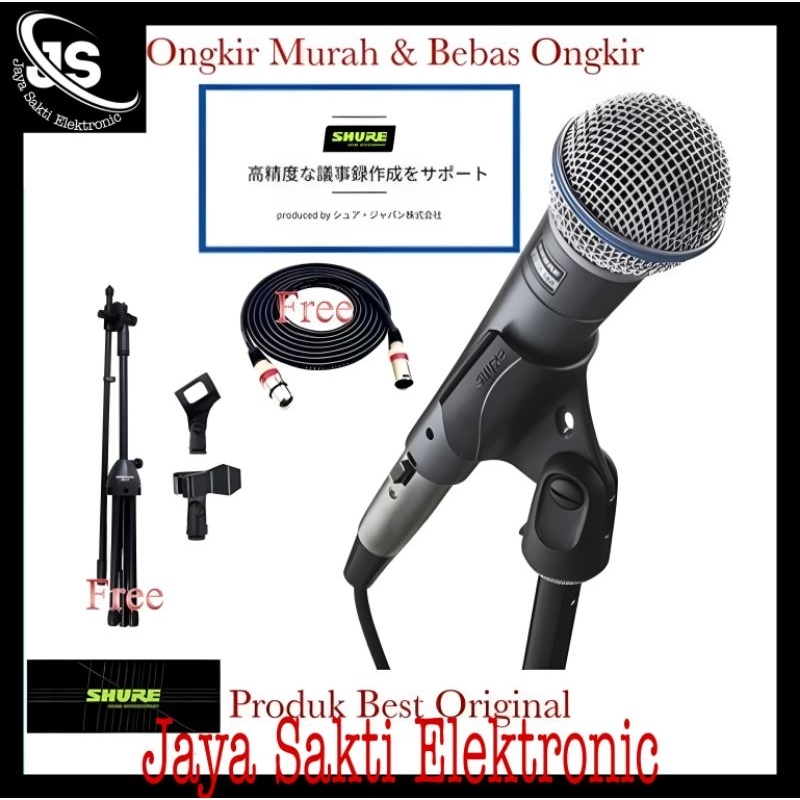 Mic Kabel Shure Sm58A Original japan Asli Beta 58 A vocal asli