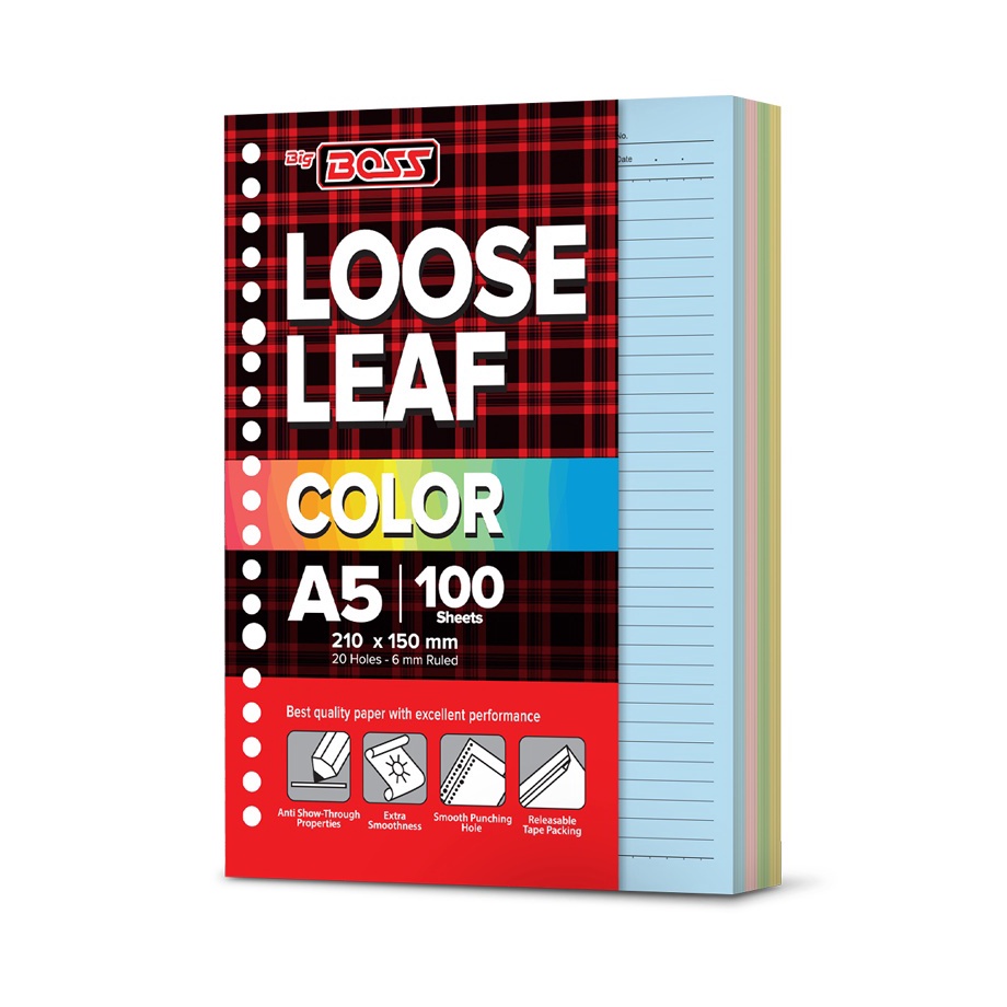 

Baru Ekonomis BigBoss Loose Leaf A5 Warna Rainbow 1 Lembar Kertas Binder