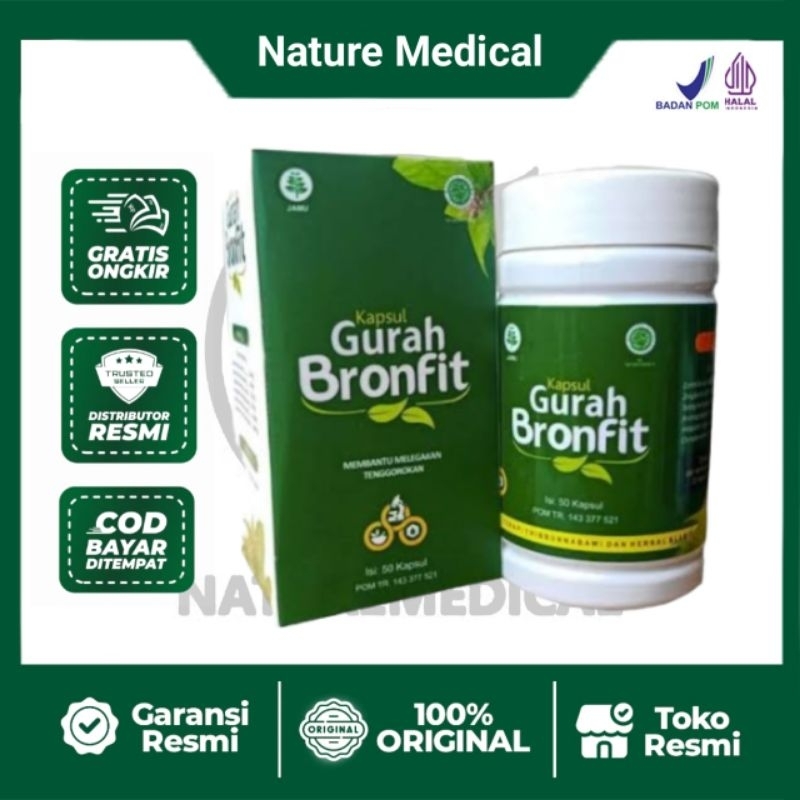 Kapsul Gurah Bronfit 50 Kapsul Obat Pernafasan Flu dan Batuk Naturafit