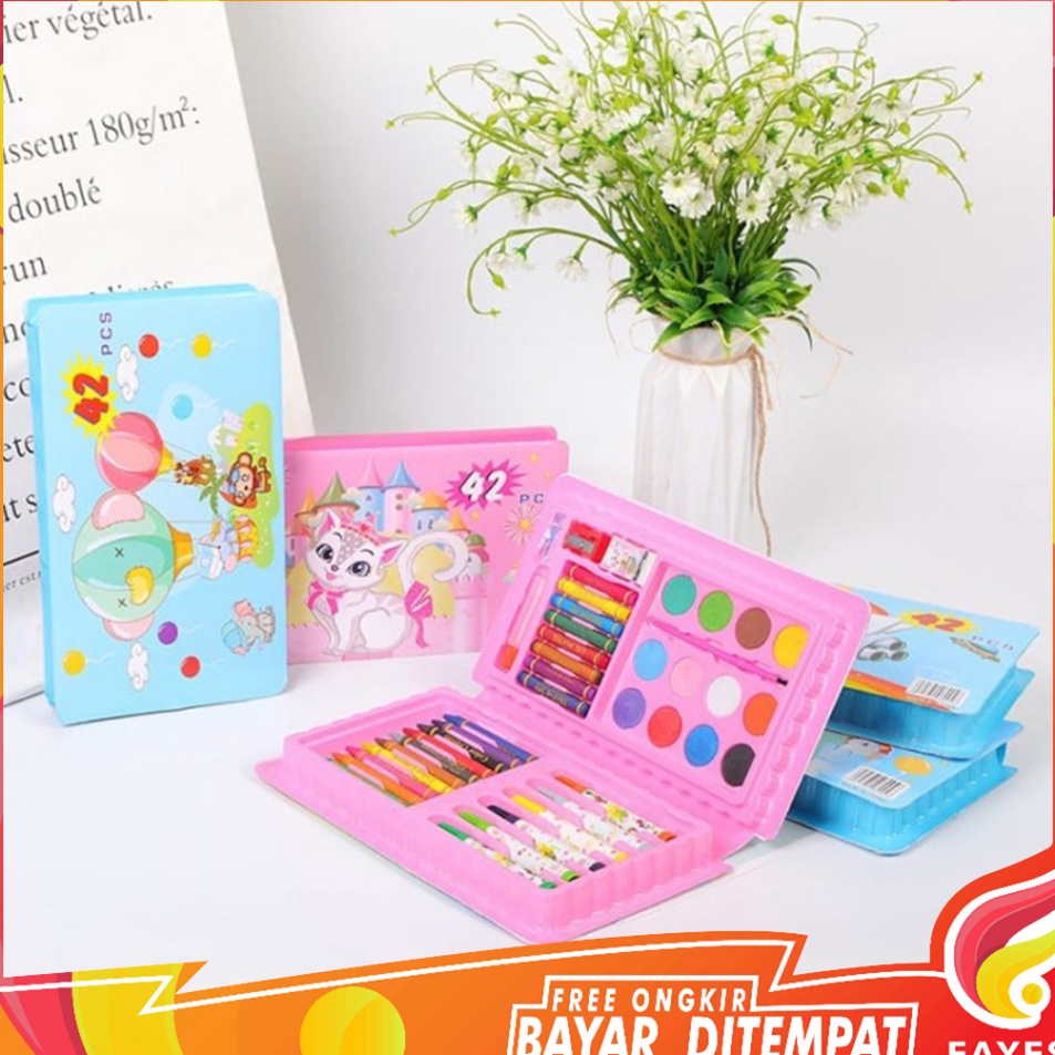 

Pasti Hemat FAYES COD Crayon Warna Set 42 Pcs Krayon Mewarnai Anak 42 Pcs Pensil Warna Set STY11