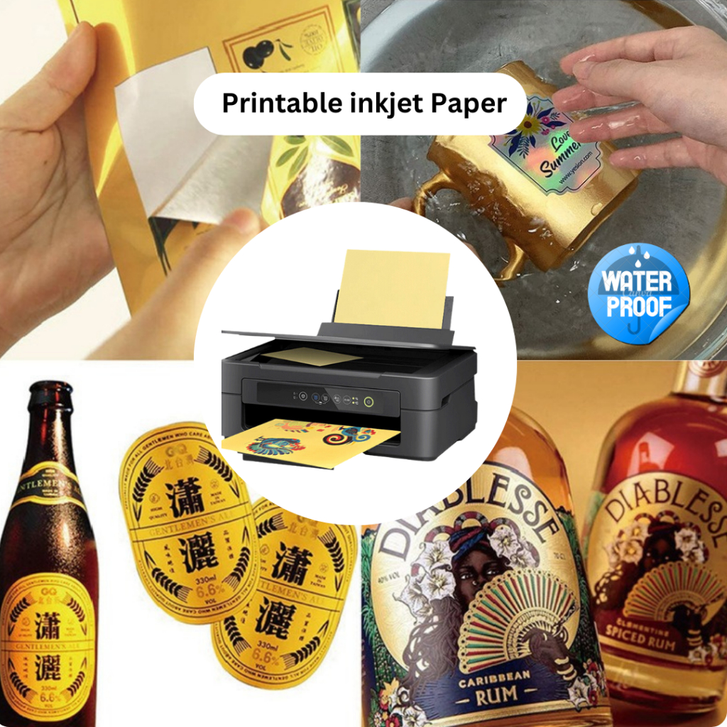 

Sticker Gold Printable Inkjet Import Waterproof Murah