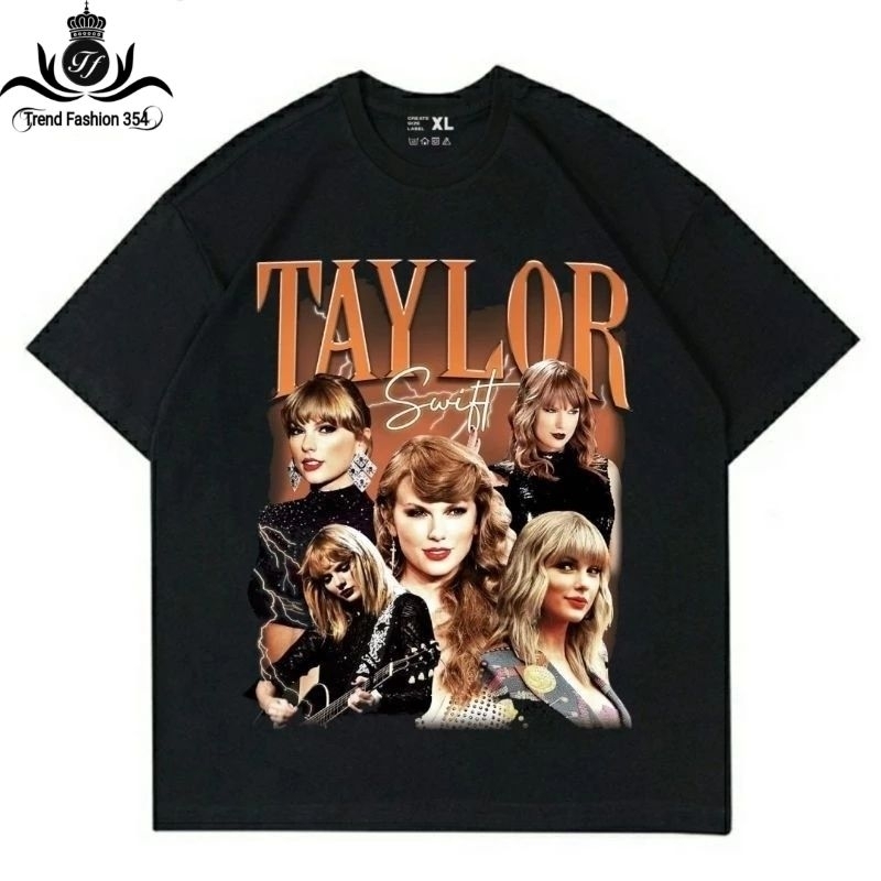 T-SHIRT TAYLOR SWIFT PENYANYI AMERIKA BAJU KAOS TAYLOR SWIFT BLACK KAOS PRIA WANITA DEWASA RAP TEE B