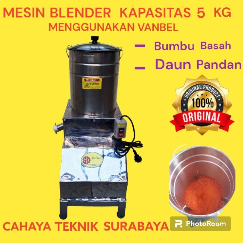 MESIN GILING BLENDER BUMBU MASAK .SEBLAK MESIN SELIP DAUN PANDAN KAPASITAS 5 KG