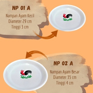 NP 02 NP 01 Nampan Ukuran Besar & Sedang/Nampan Plastik Murah Motif Ayam/ Nampan Plastik Putih Motif